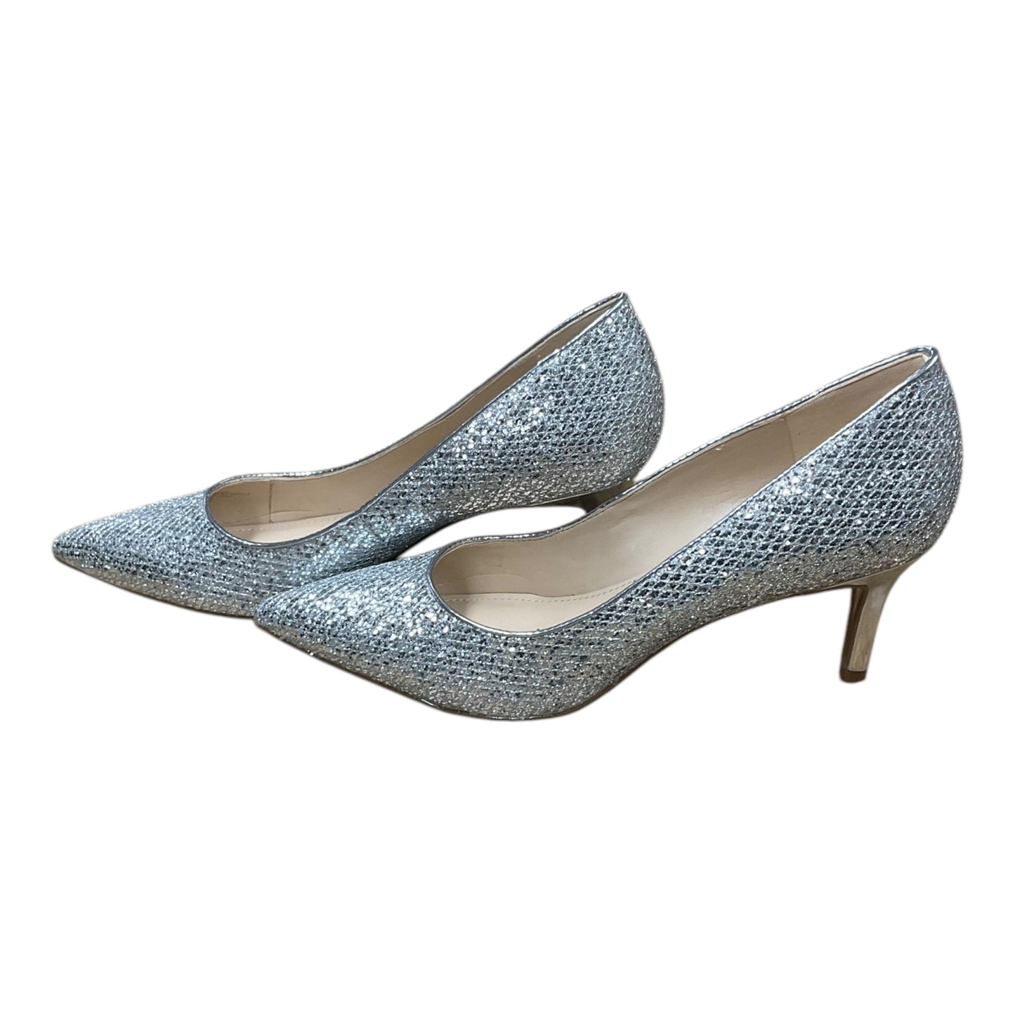 Shoes Heels Stiletto By Marc Fisher In Silver, Size: 9