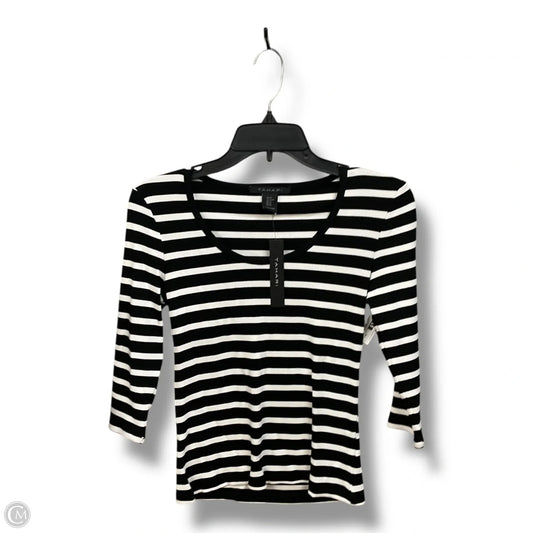 Top 3/4 Sleeve By Tahari By Arthur Levine In Black & White, Size: Xs