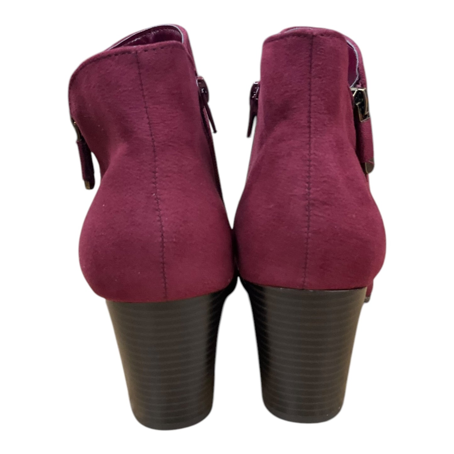 Boots Ankle Heels By Style And Company In Maroon, Size: 9