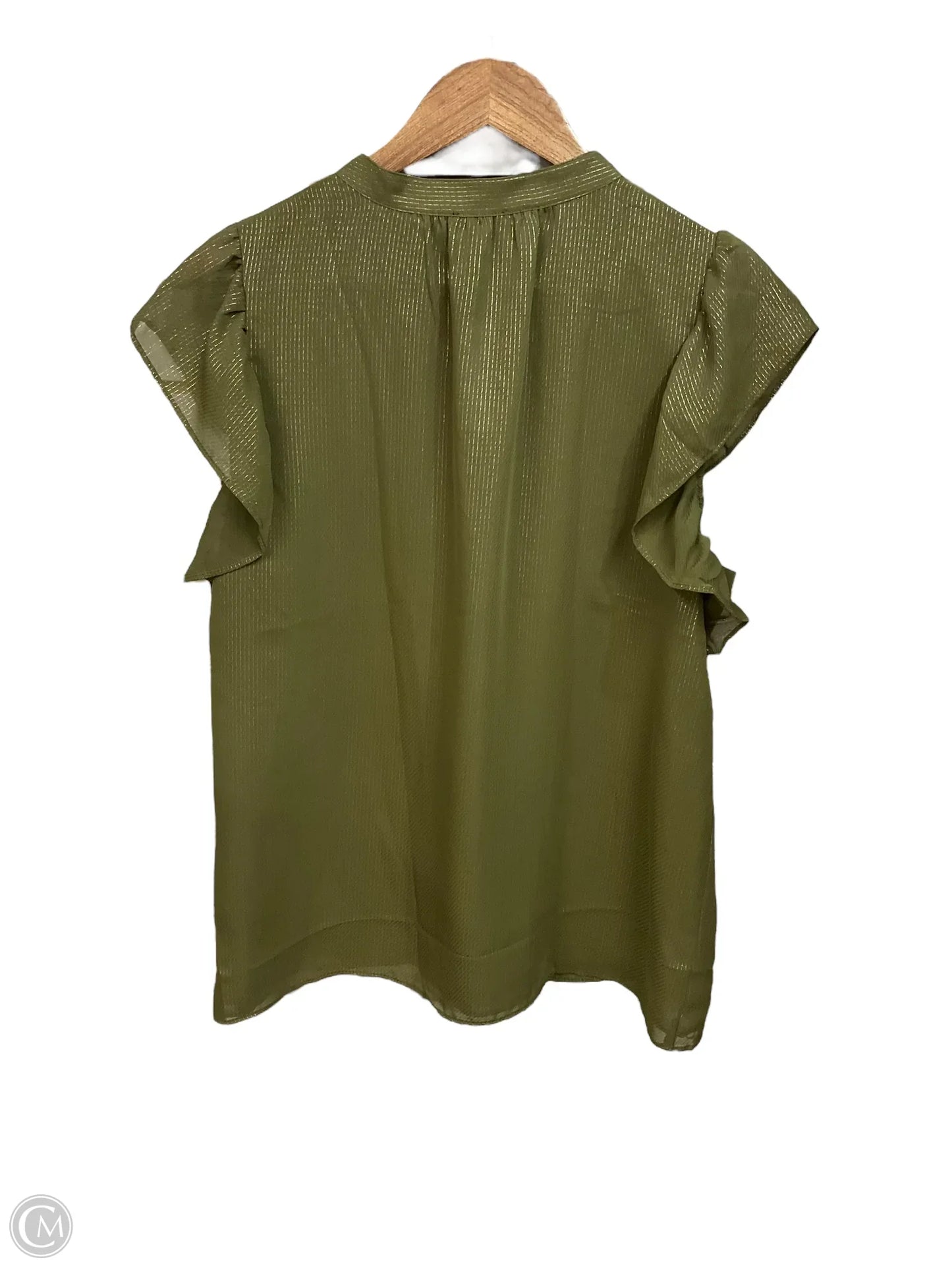 Top Sleeveless By Ann Taylor In Green, Size: L