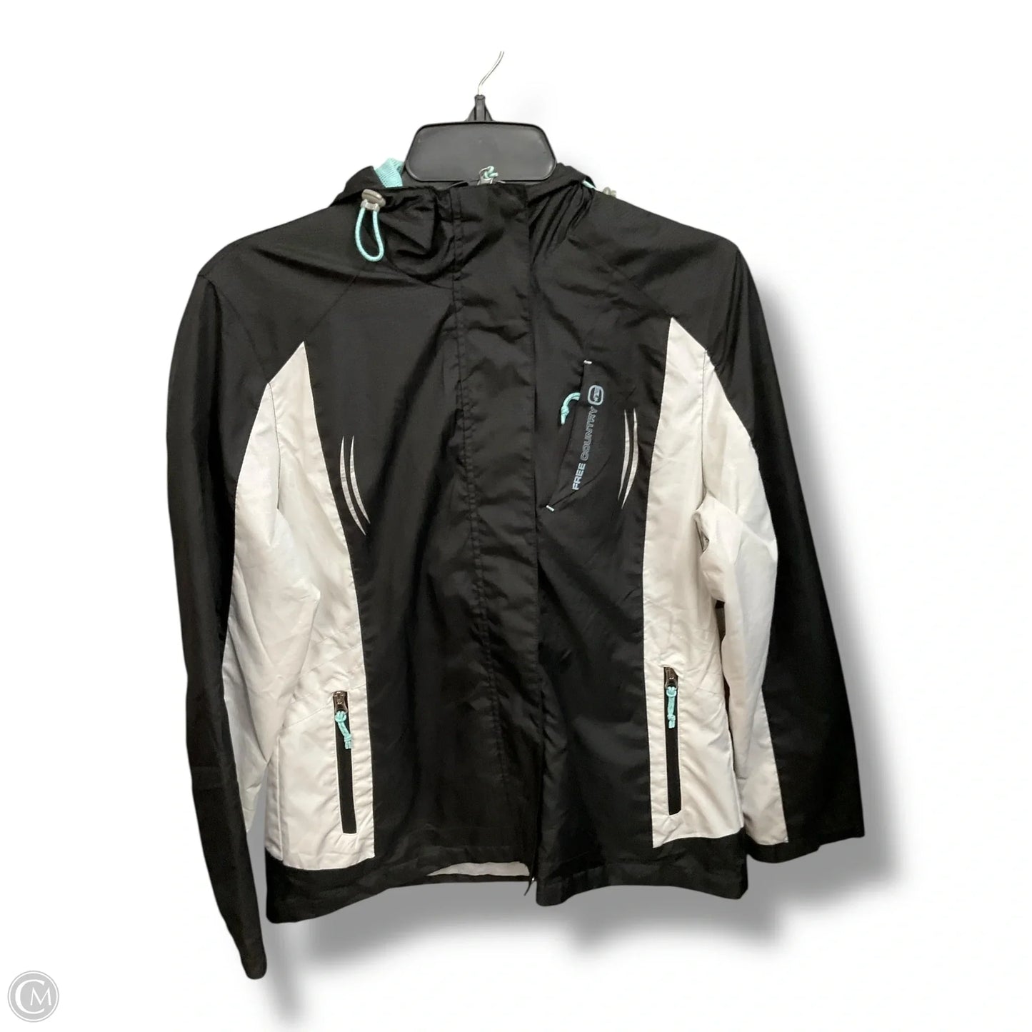 Jacket Windbreaker By Free Country In Black & White, Size: M