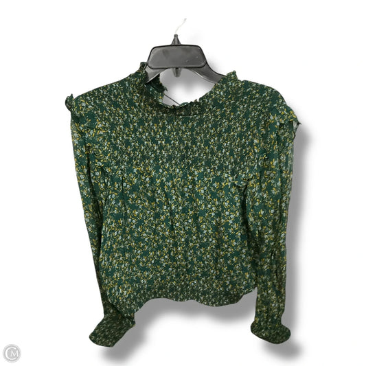Blouse Long Sleeve By Free People In Green & Yellow, Size: M
