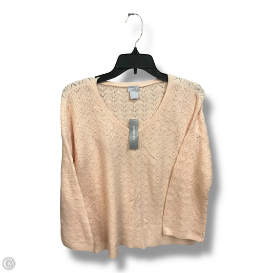 Sweater By Chicos In Pink, Size: M