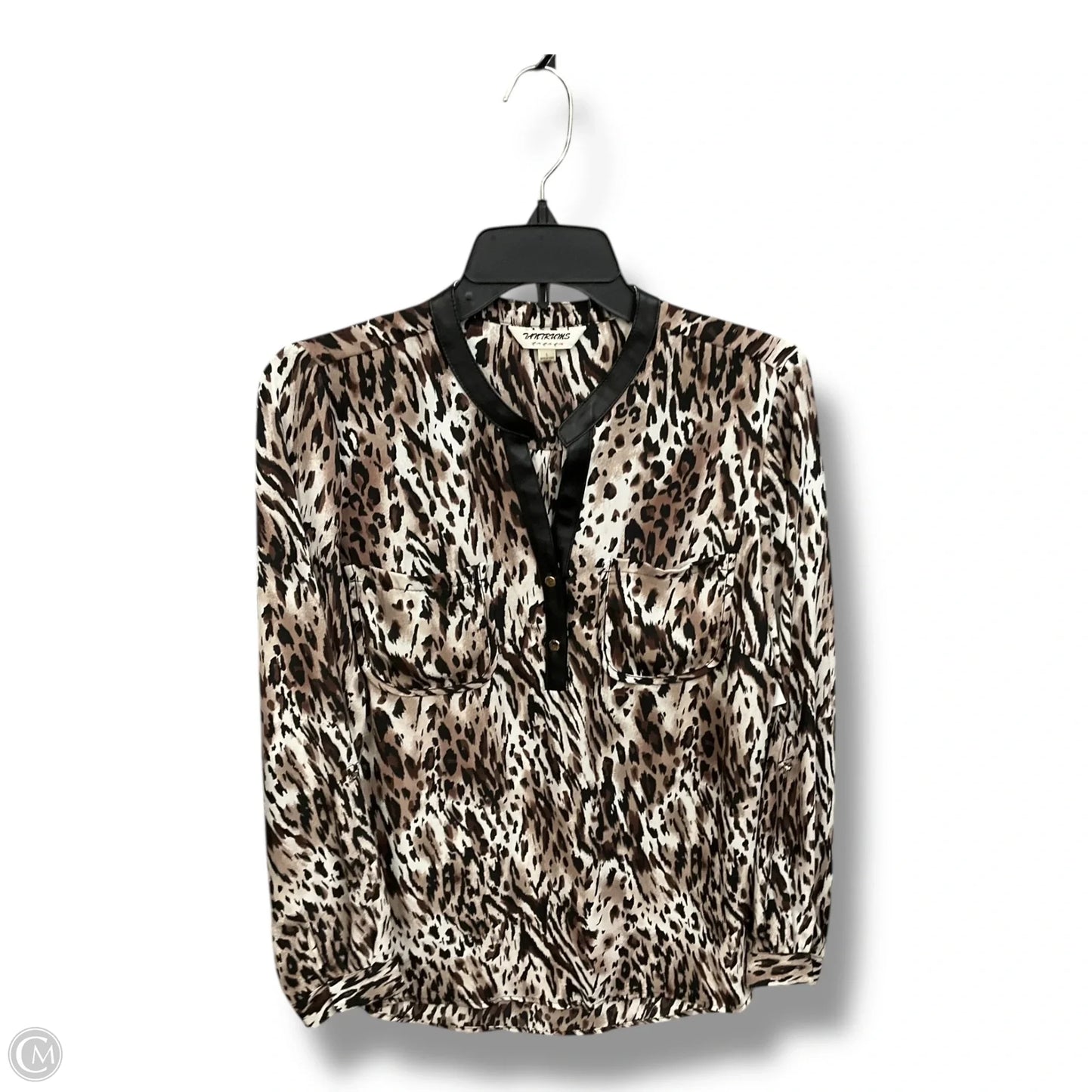 Blouse Long Sleeve By Cme In Animal Print, Size: L