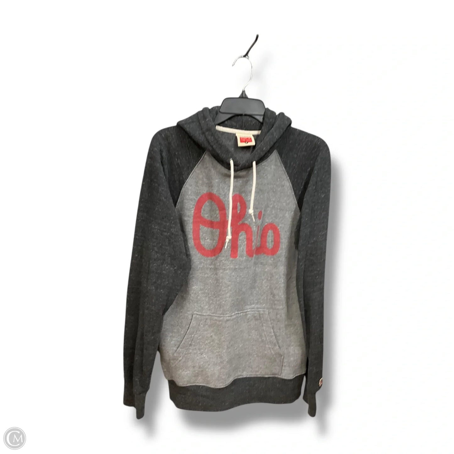 Sweatshirt Hoodie By Homage In Grey & Red, Size: M