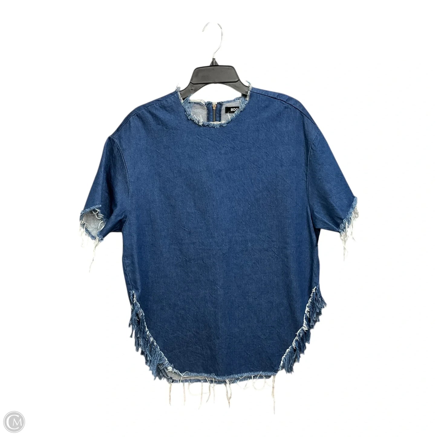 Top Short Sleeve By Bdg In Blue Denim, Size: S