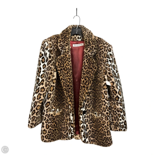 Coat Faux Fur & Sherpa By Cmb In Animal Print, Size: M