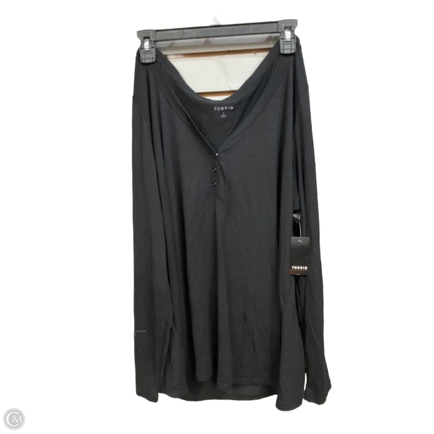 Top Long Sleeve Basic By Torrid In Black, Size: 1x