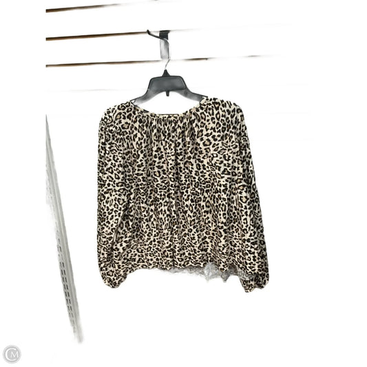 Blouse Long Sleeve By H&m In Animal Print, Size: M