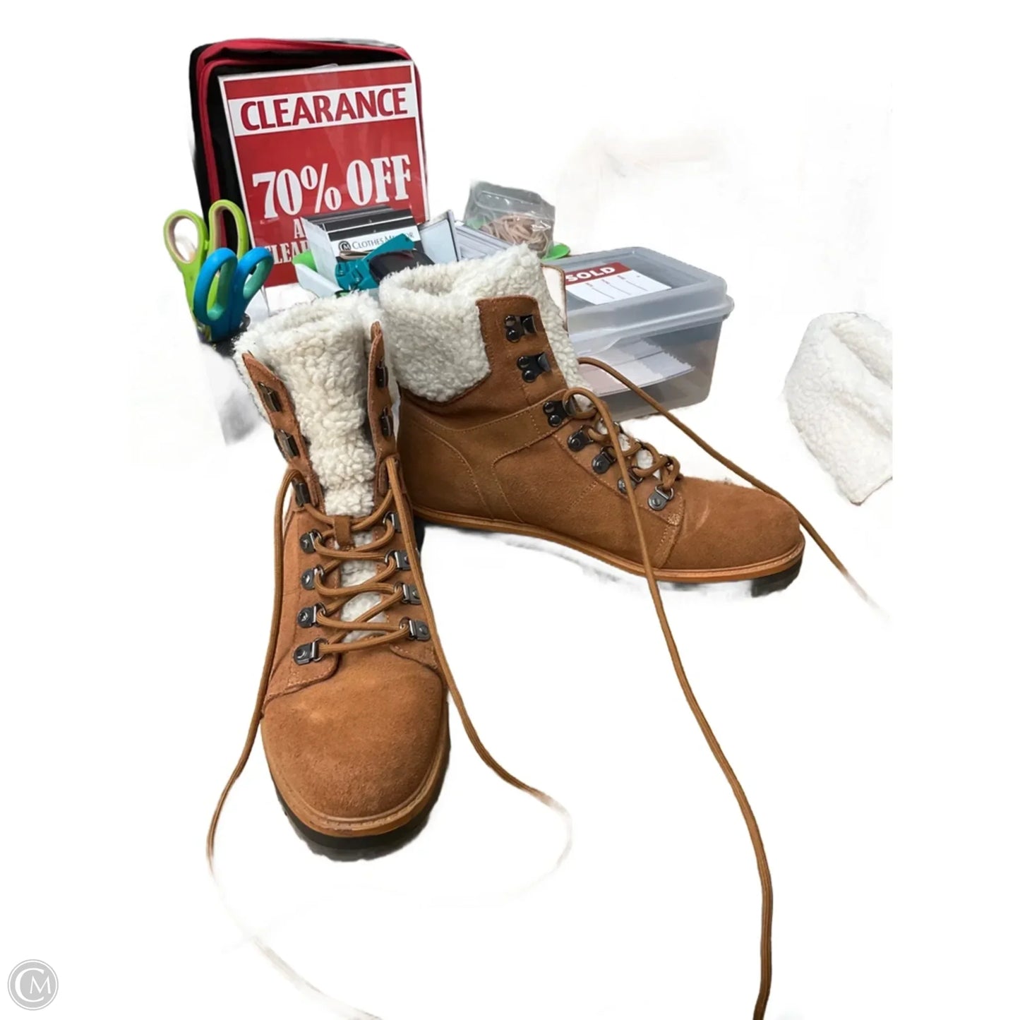 Boots Ankle Heels By Marc Fisher In Tan, Size: 10