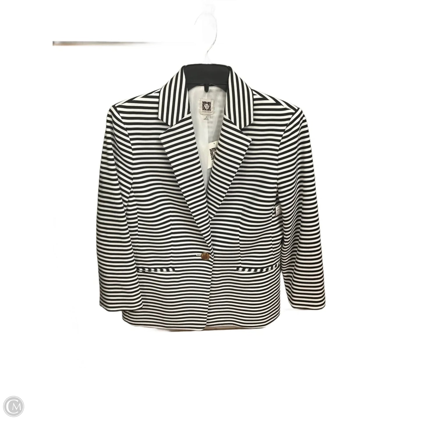Blazer By Anne Klein In Black & White, Size: M