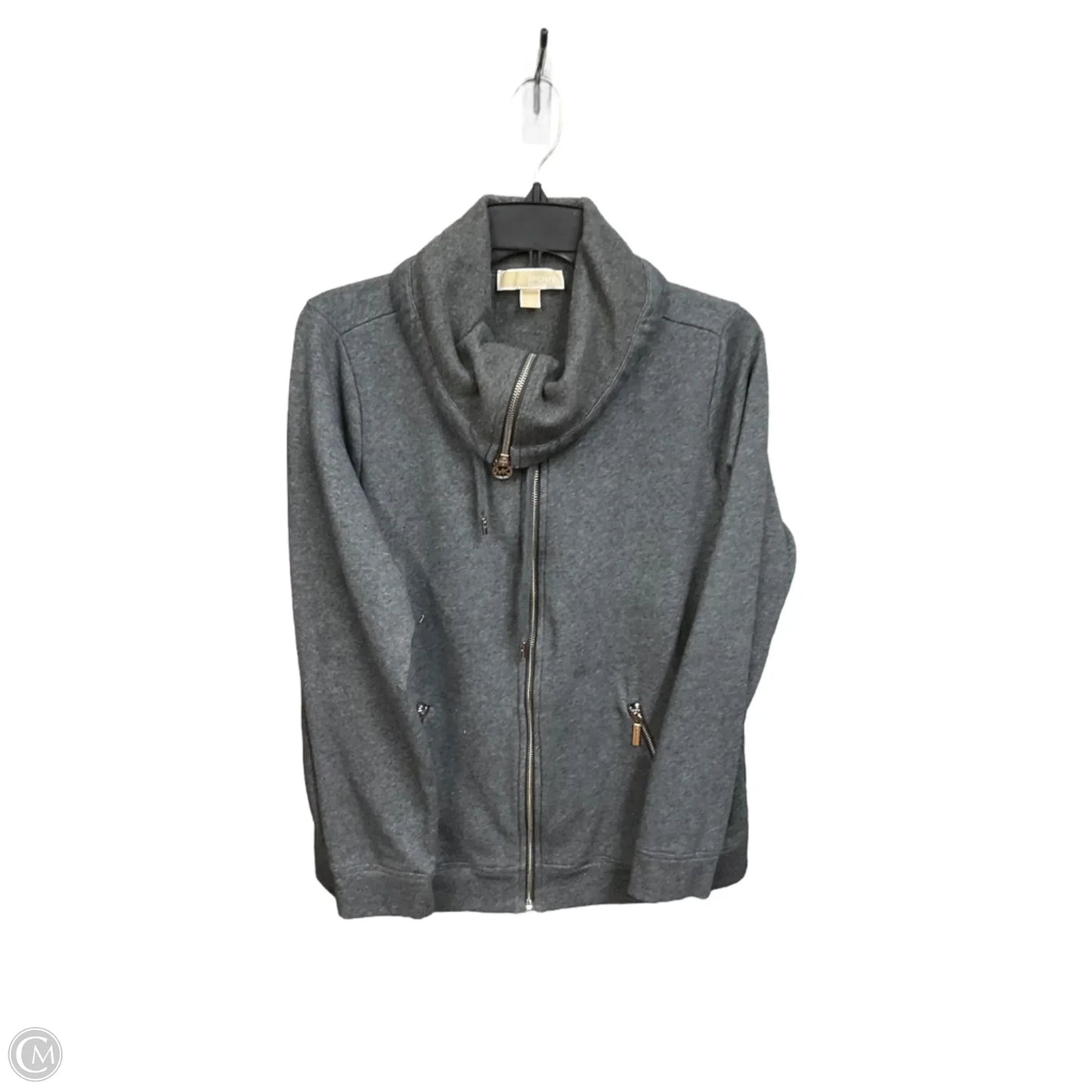 Athletic Jacket By Michael By Michael Kors In Grey, Size: L