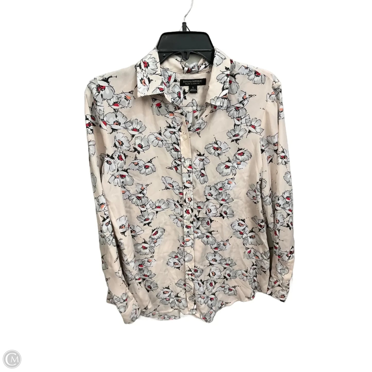 Blouse Long Sleeve By Banana Republic In Floral Print, Size: S