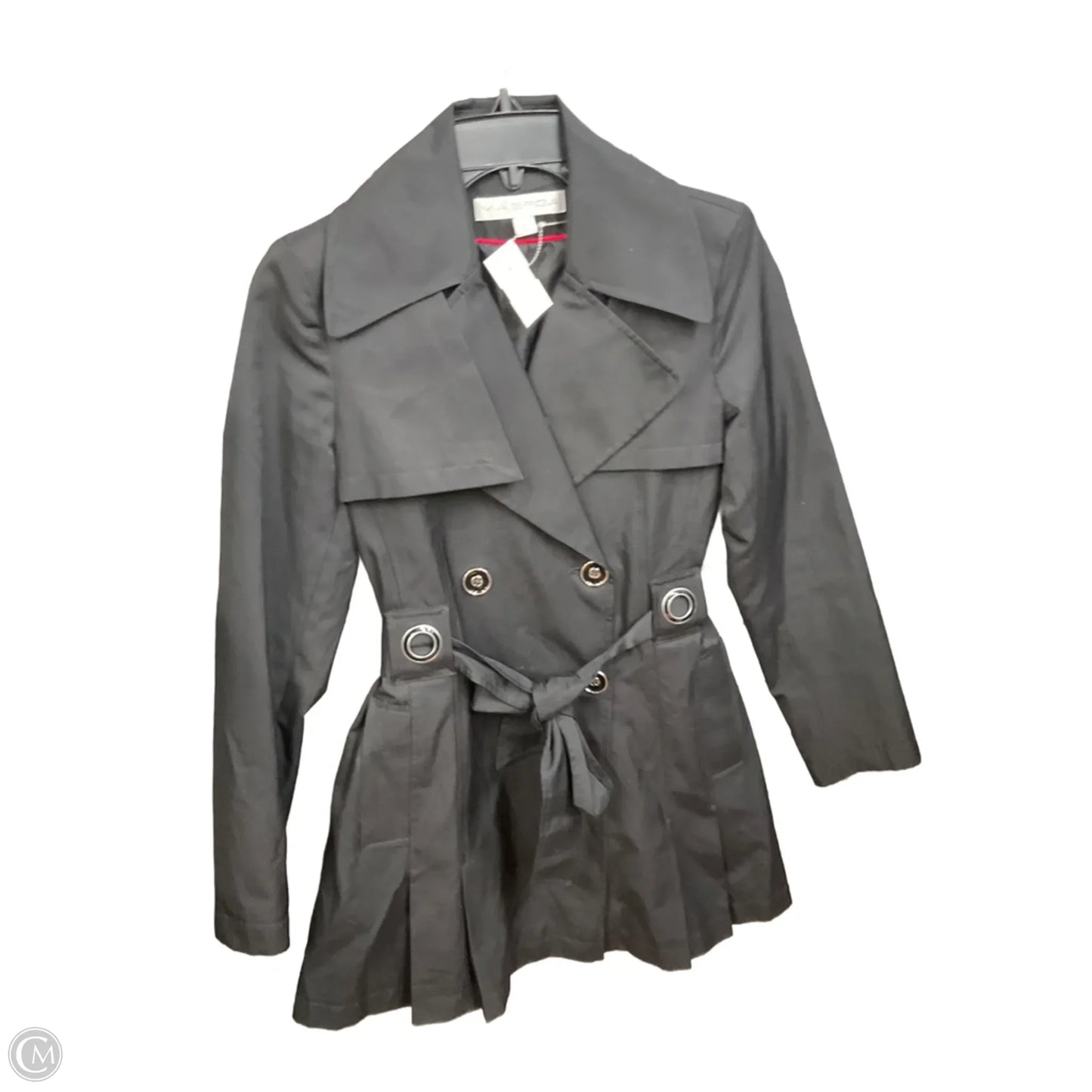 Coat Trench Coat By Via Spiga In Black, Size: Xs