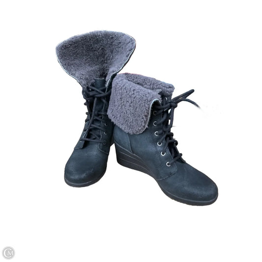Boots Designer By Ugg In Black & Grey, Size: 8