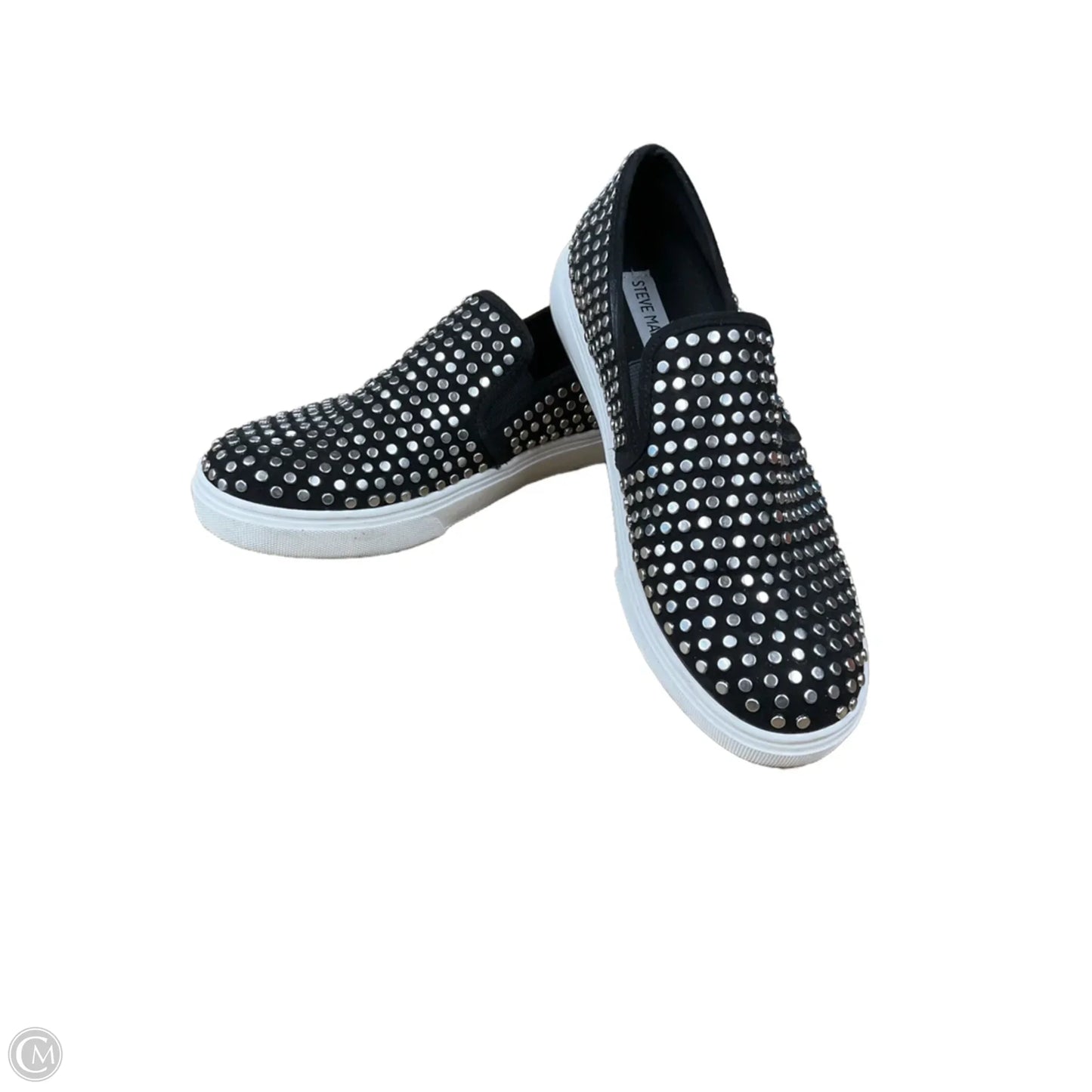 Shoes Flats By Steve Madden In Black & Silver, Size: 8