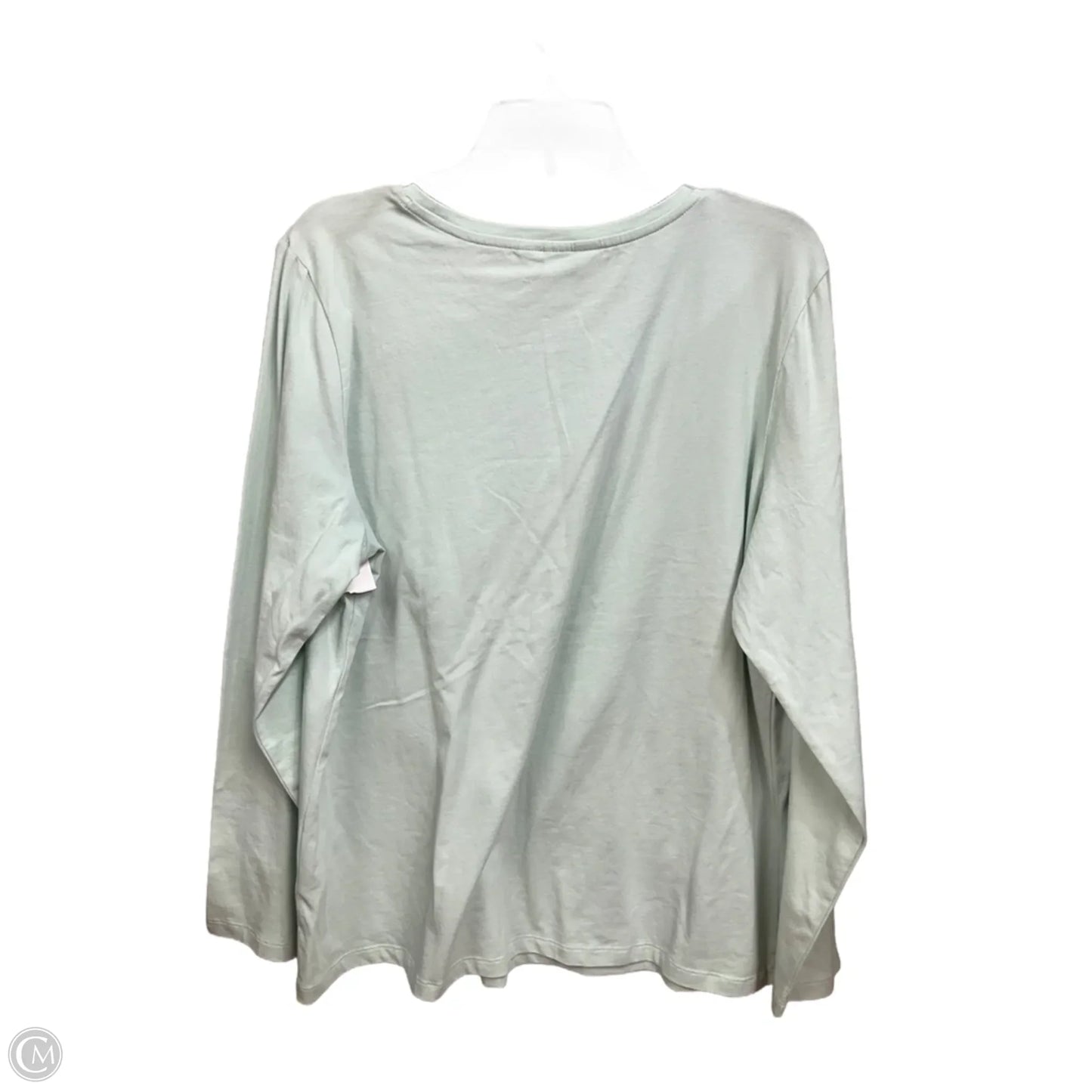 Top Long Sleeve By Christopher And Banks In Green & White, Size: Xl