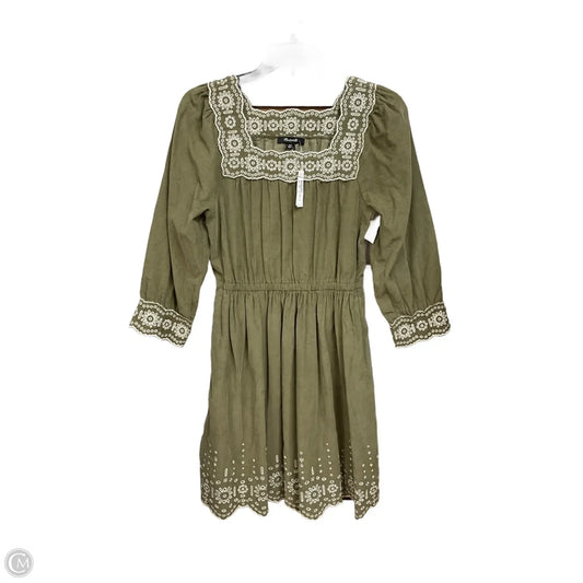 Dress Casual Midi By Madewell In Green & White, Size: Xxs