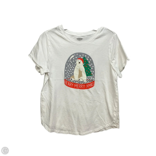 Top Short Sleeve By Old Navy In White, Size: L