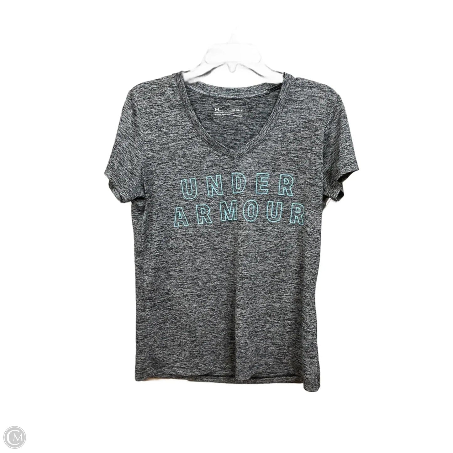 Athletic Top Short Sleeve By Under Armour In Grey, Size: M