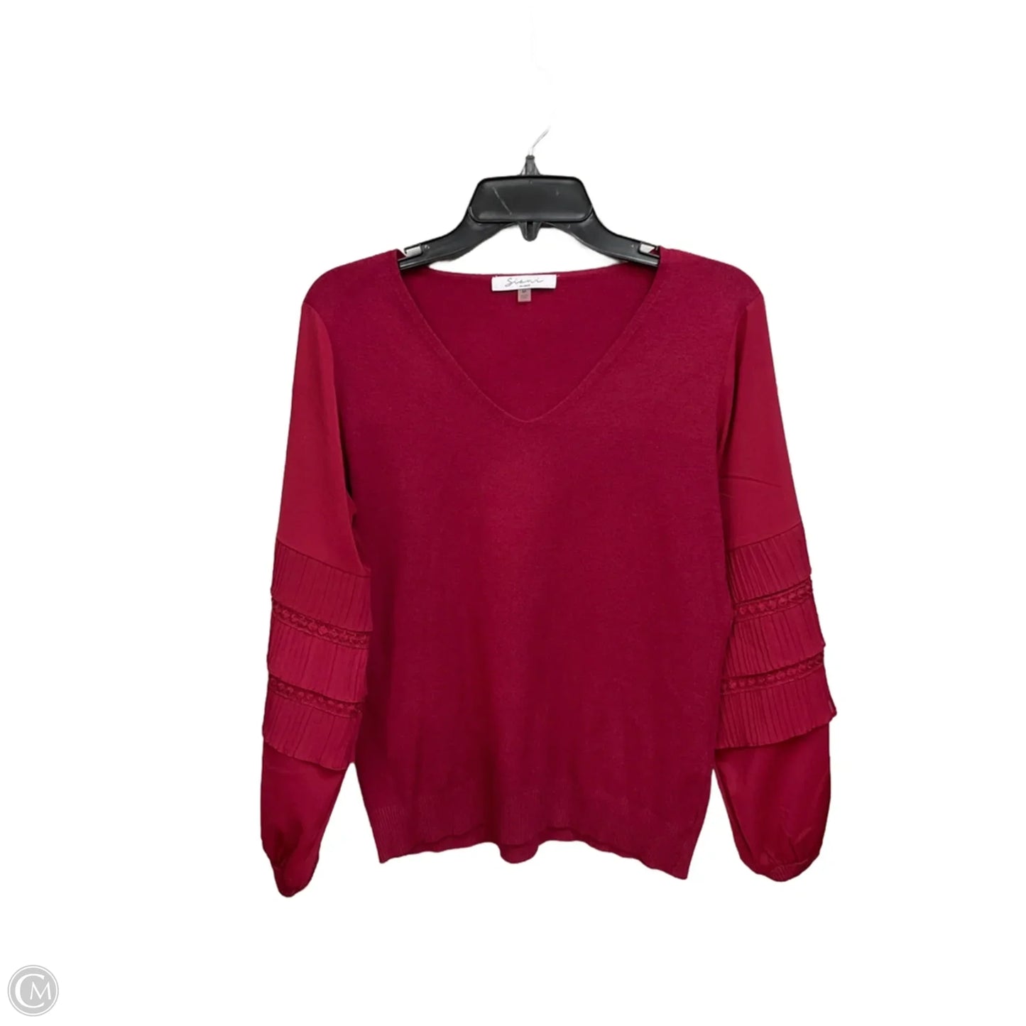 Top Long Sleeve By Cme In Red, Size: M
