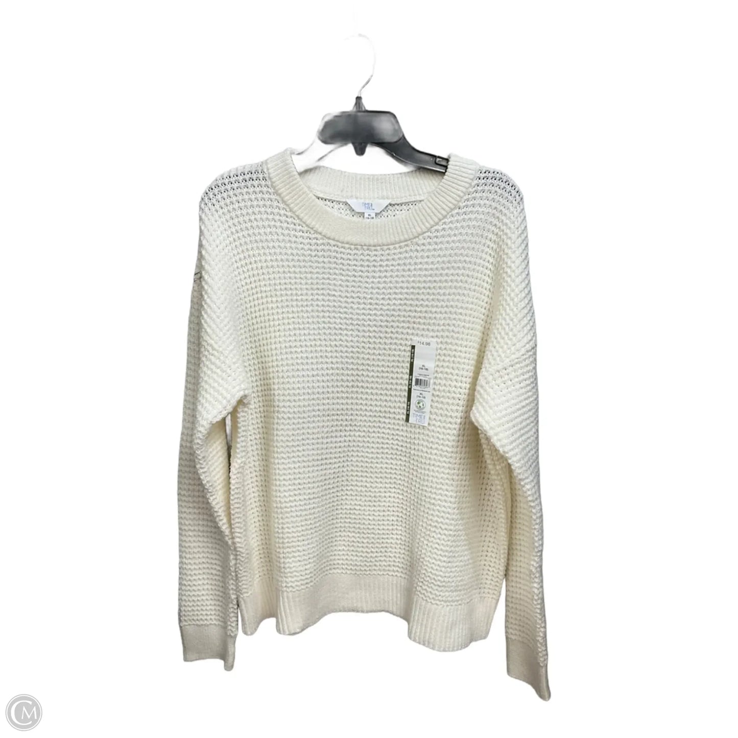 Sweater By Time And Tru In White, Size: Xl
