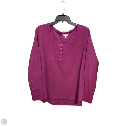Top Long Sleeve By Terra & Sky In Purple, Size: 2x
