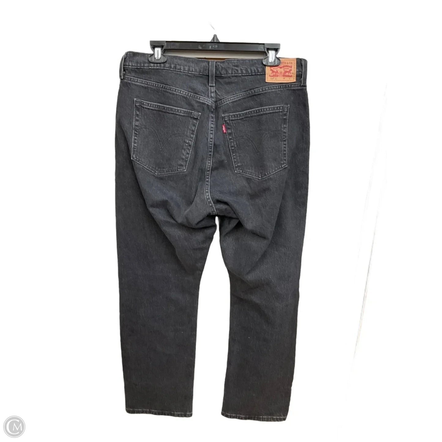 Jeans Straight By Levis In Black Denim, Size: 10