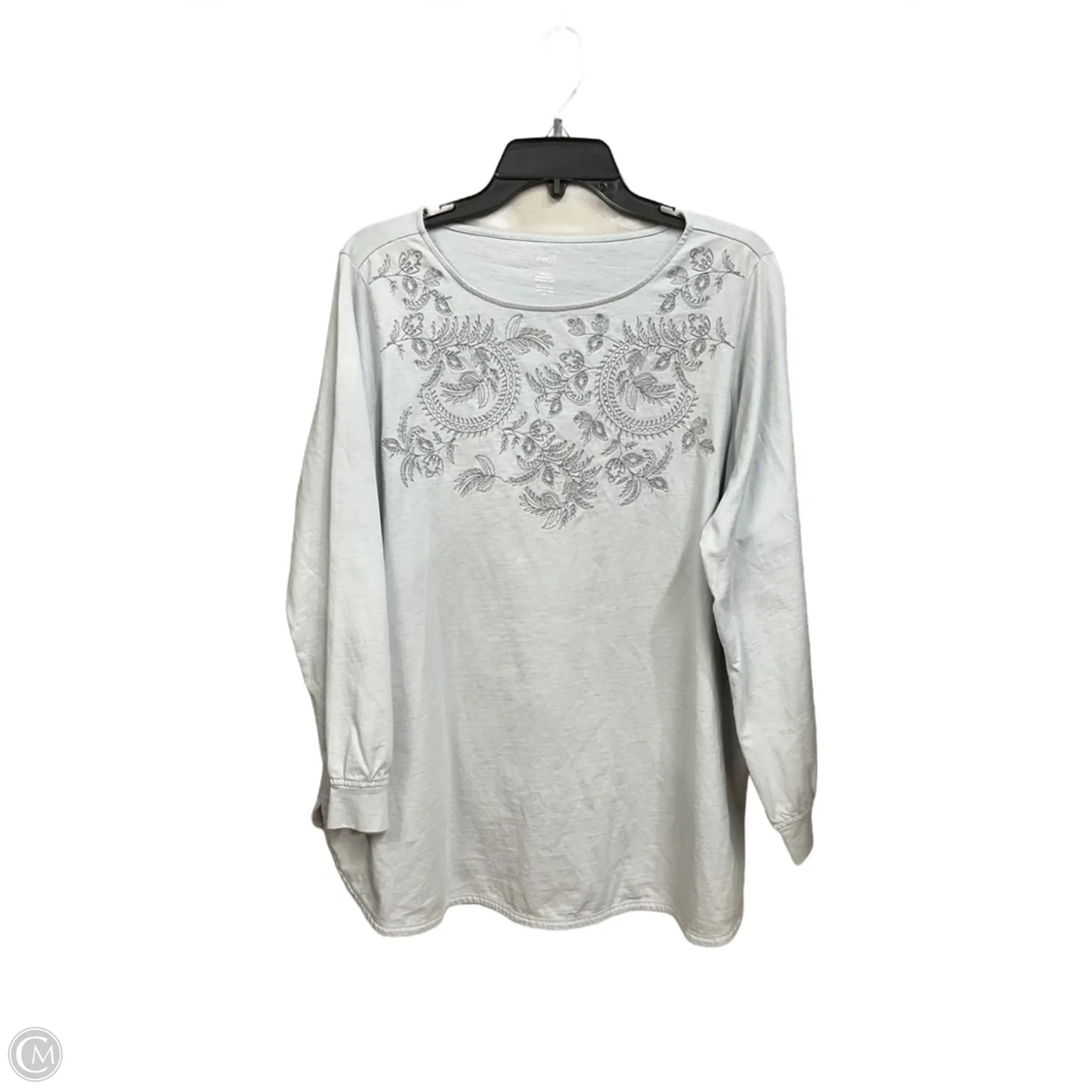 Top Long Sleeve By Pure Jill In Grey, Size: Xl