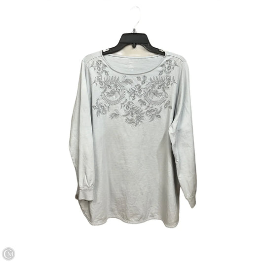 Top Long Sleeve By Pure Jill In Grey, Size: Xl