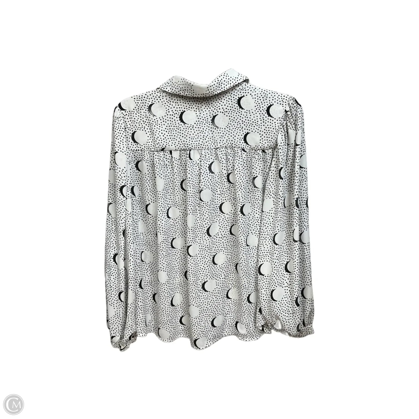 Blouse Long Sleeve By Cabi In Polkadot Pattern, Size: S