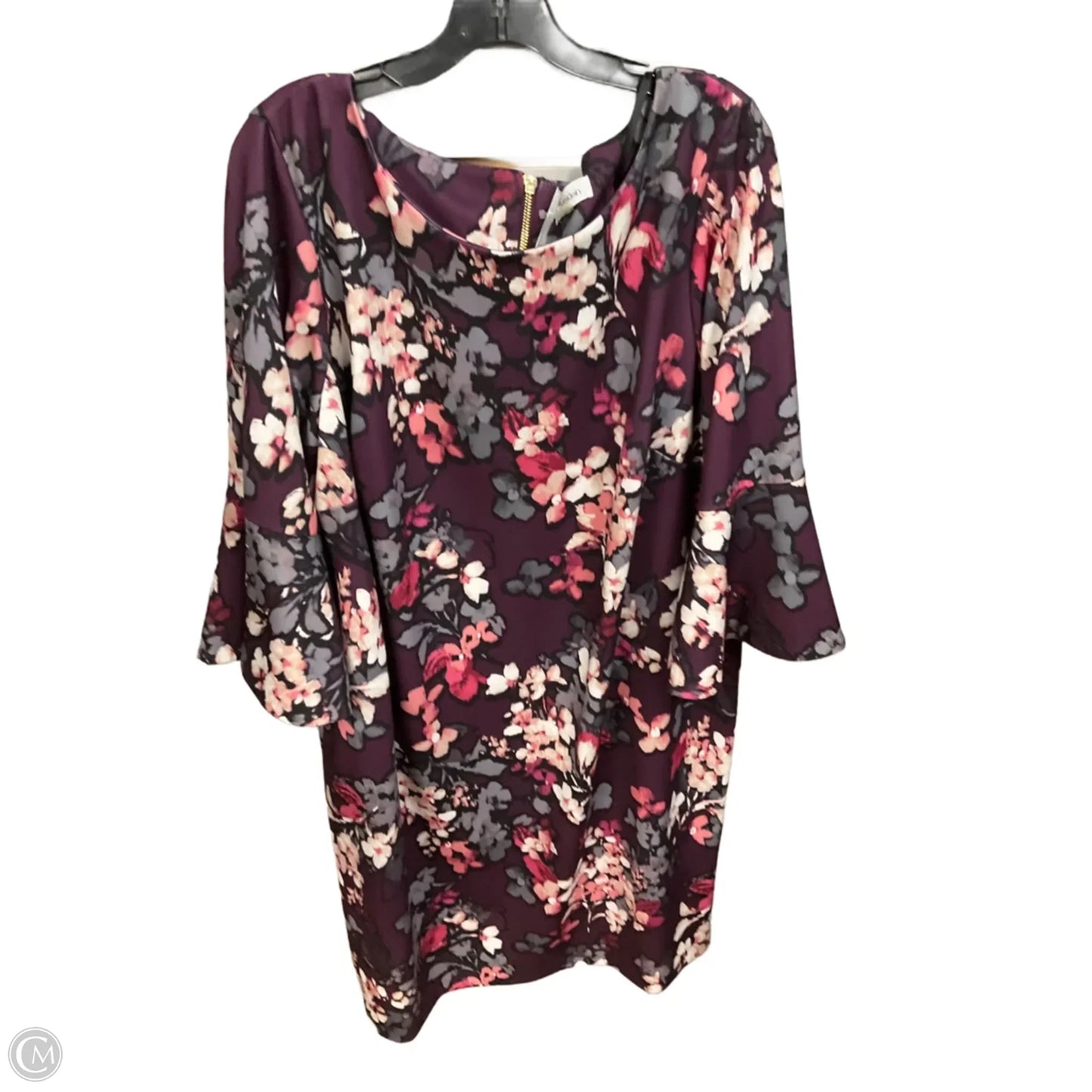 Dress Party Midi By Calvin Klein In Floral Print, Size: 2x