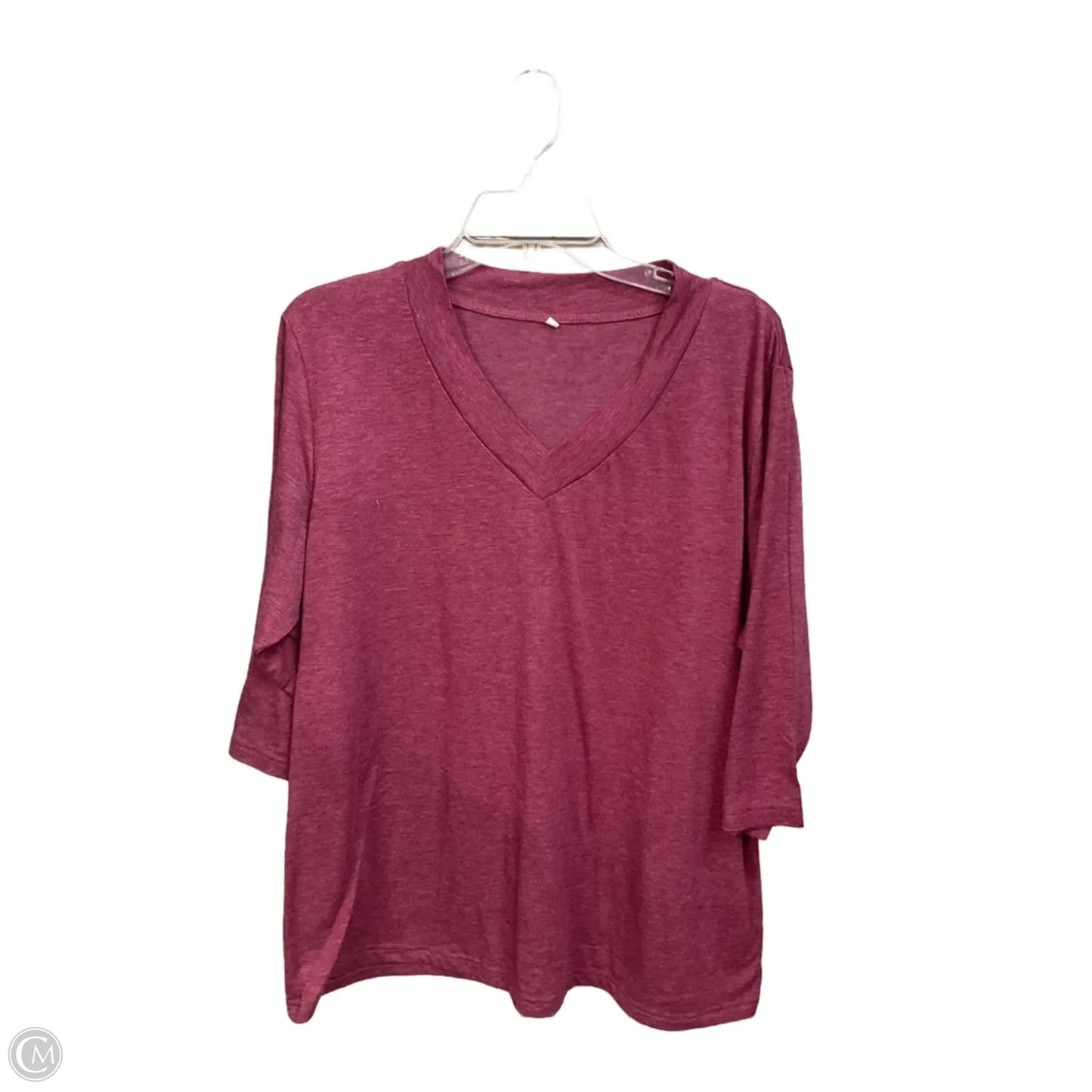 Top 3/4 Sleeve By Cme In Maroon, Size: Xl