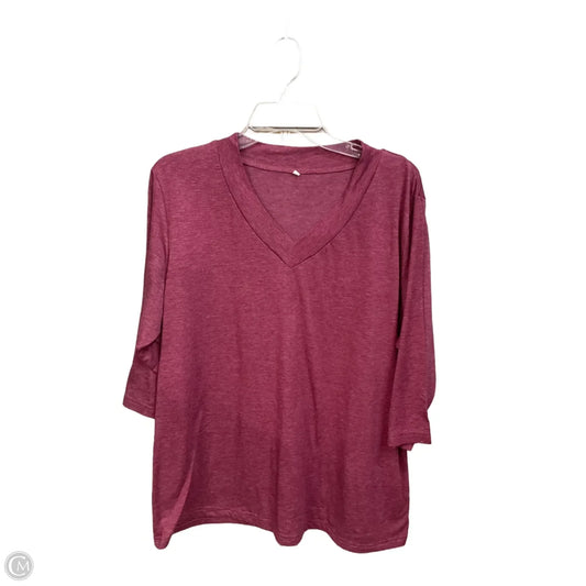 Top 3/4 Sleeve By Cme In Maroon, Size: Xl