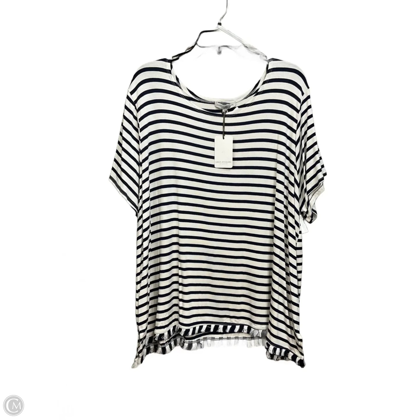 Top Short Sleeve By Green Envelope In Striped Pattern, Size: 3x