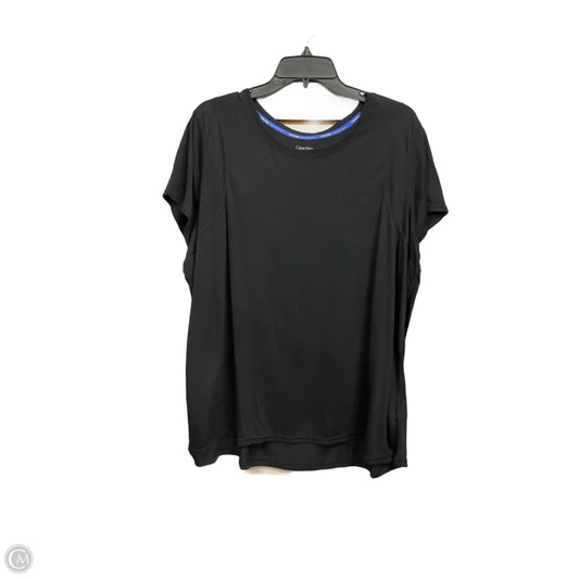 Top Short Sleeve By Calvin Klein In Black, Size: 3x
