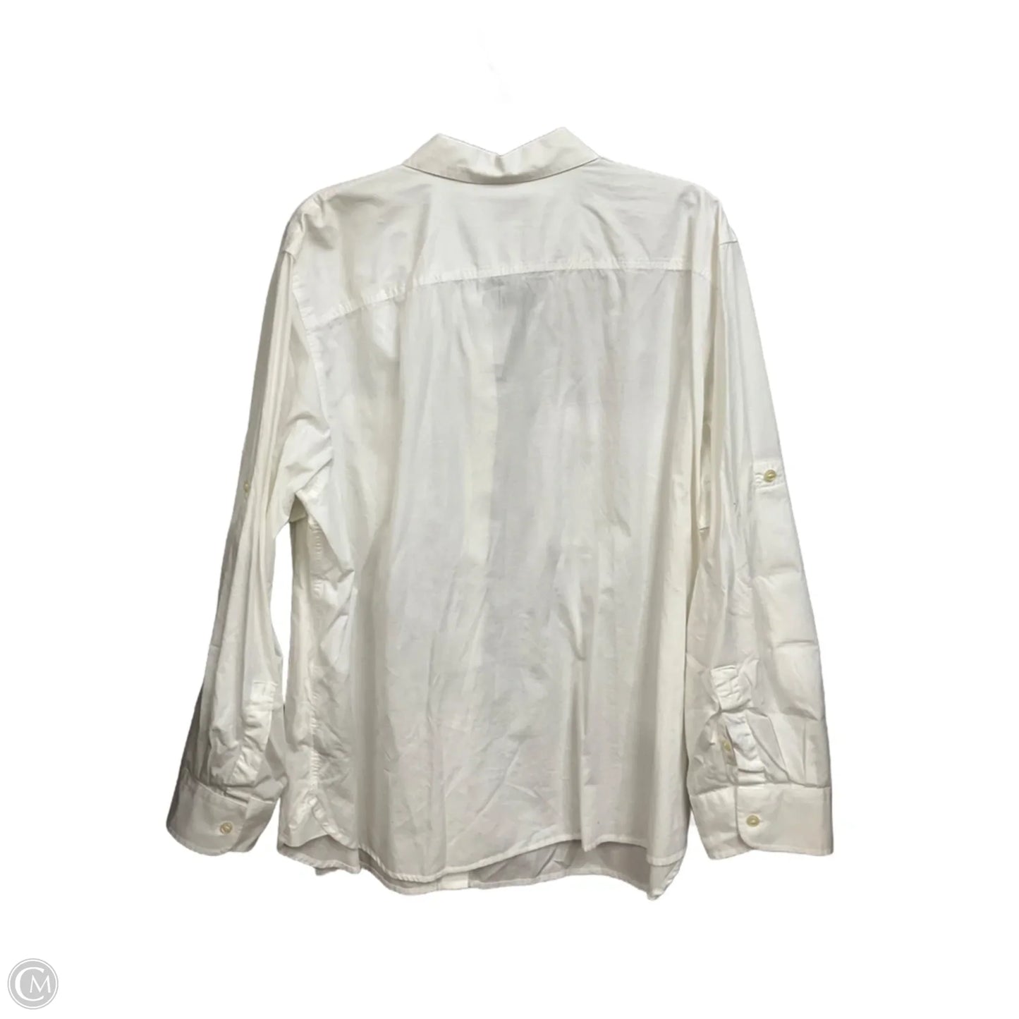 Blouse Long Sleeve By Lauren By Ralph Lauren In White, Size: 3x