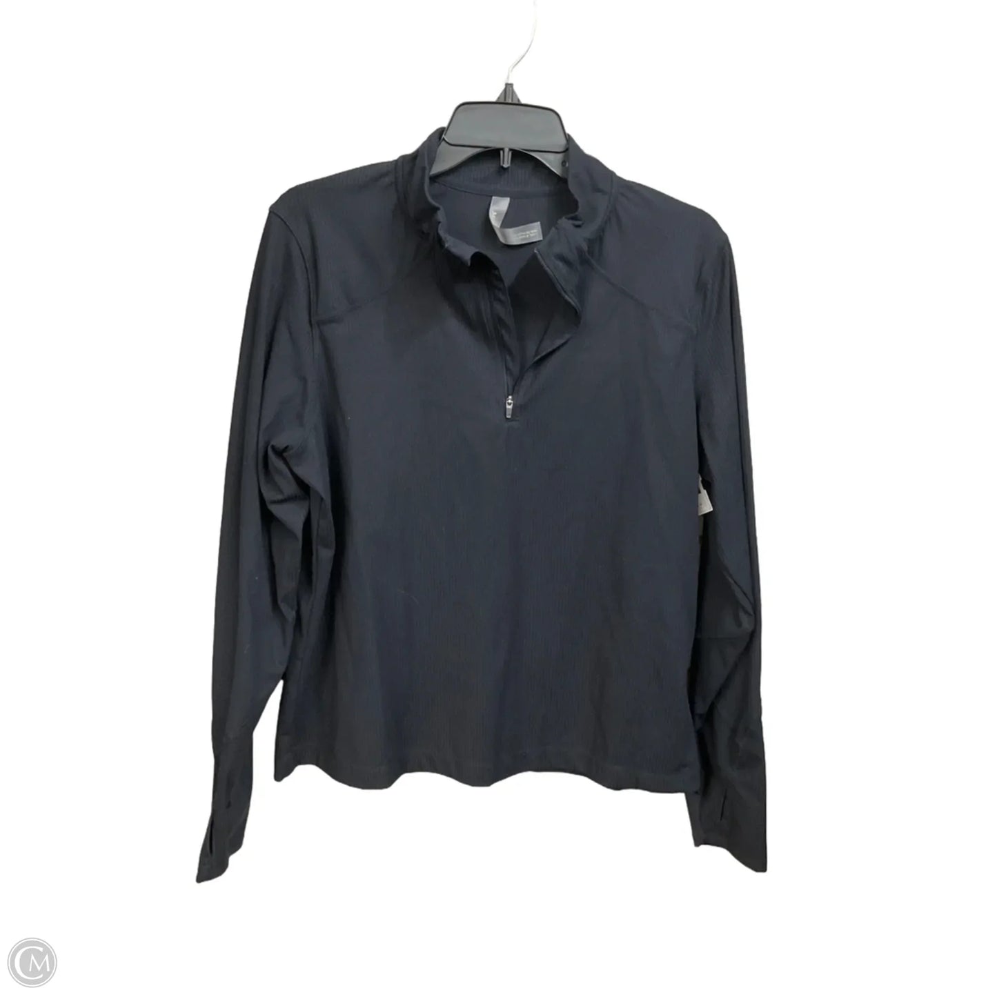Athletic Top Long Sleeve Collar By Mondetta In Black, Size: Xl