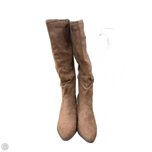Boots Knee Heels By Cme In Tan, Size: 10