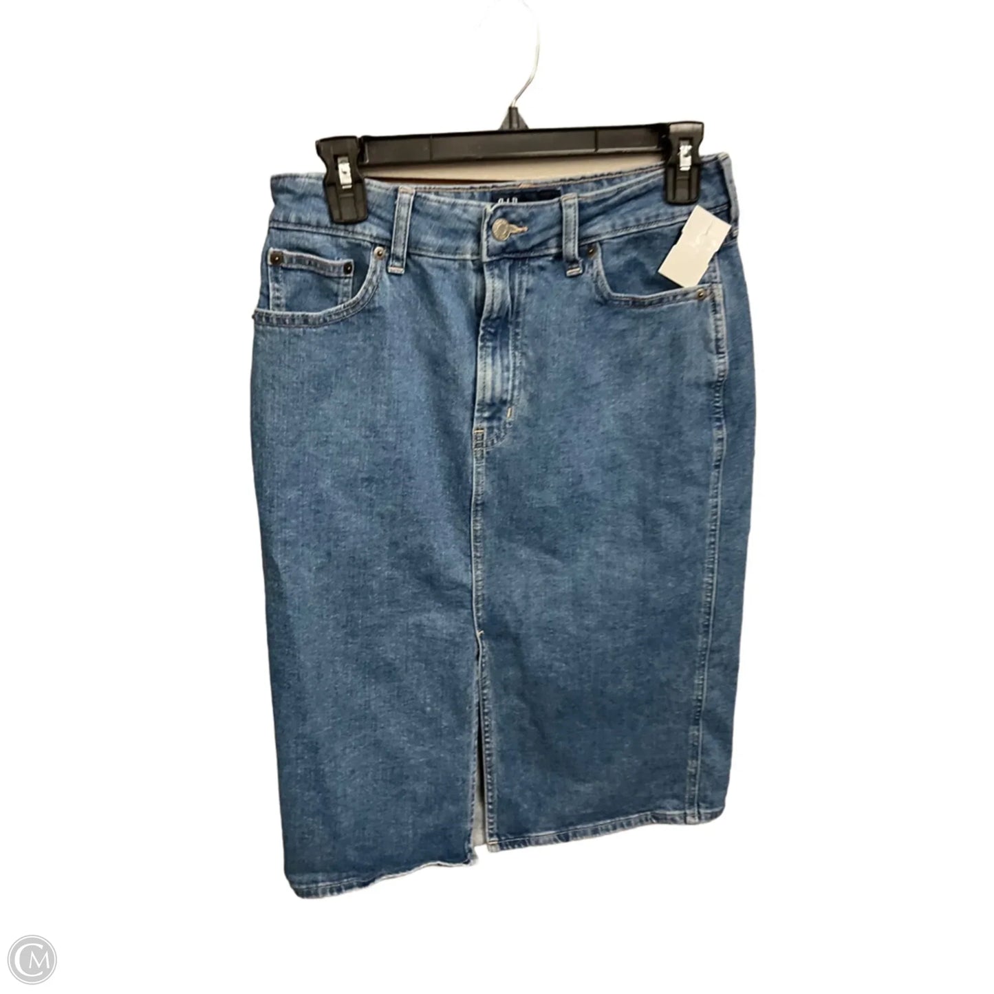 Skirt Midi By Gap In Blue Denim, Size: 8