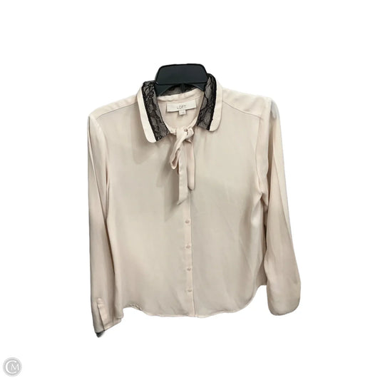 Blouse Long Sleeve By Loft In Cream, Size: S
