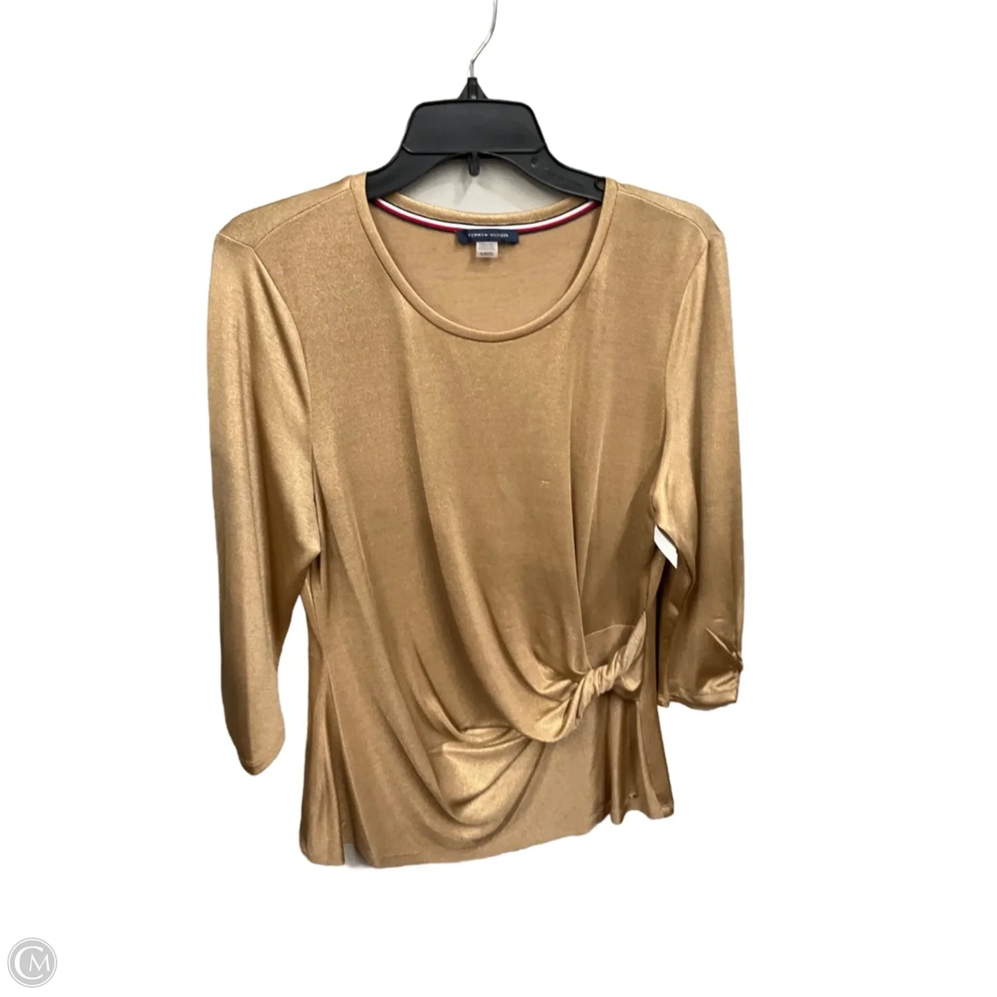 Top Long Sleeve By Tommy Hilfiger In Gold, Size: Xl