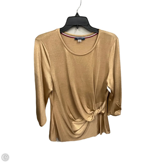 Top Long Sleeve By Tommy Hilfiger In Gold, Size: Xl