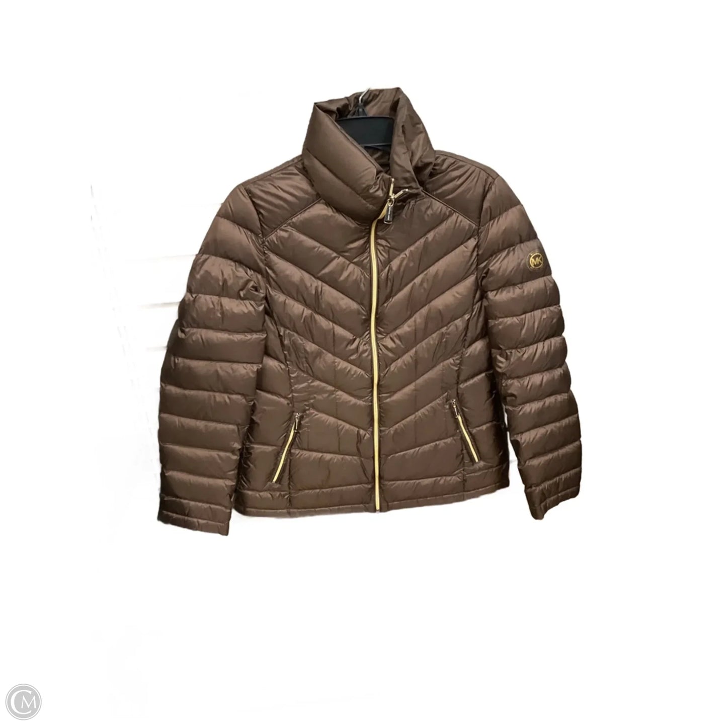 Jacket Puffer & Quilted By Michael By Michael Kors In Brown, Size: M