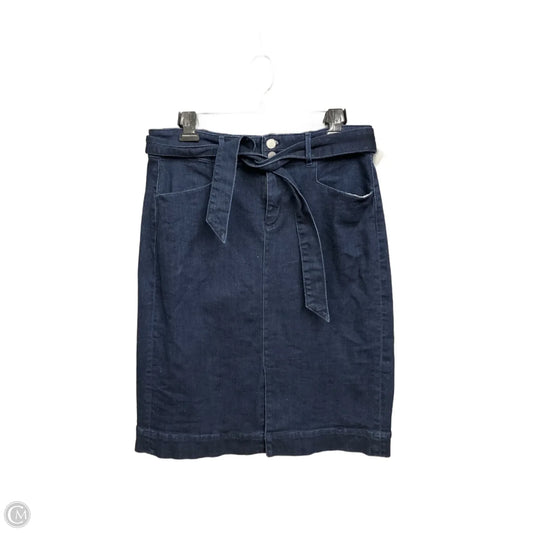 Skirt Midi By Ann Taylor In Blue Denim, Size: 8