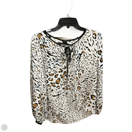 Blouse Long Sleeve By White House Black Market In Animal Print, Size: S