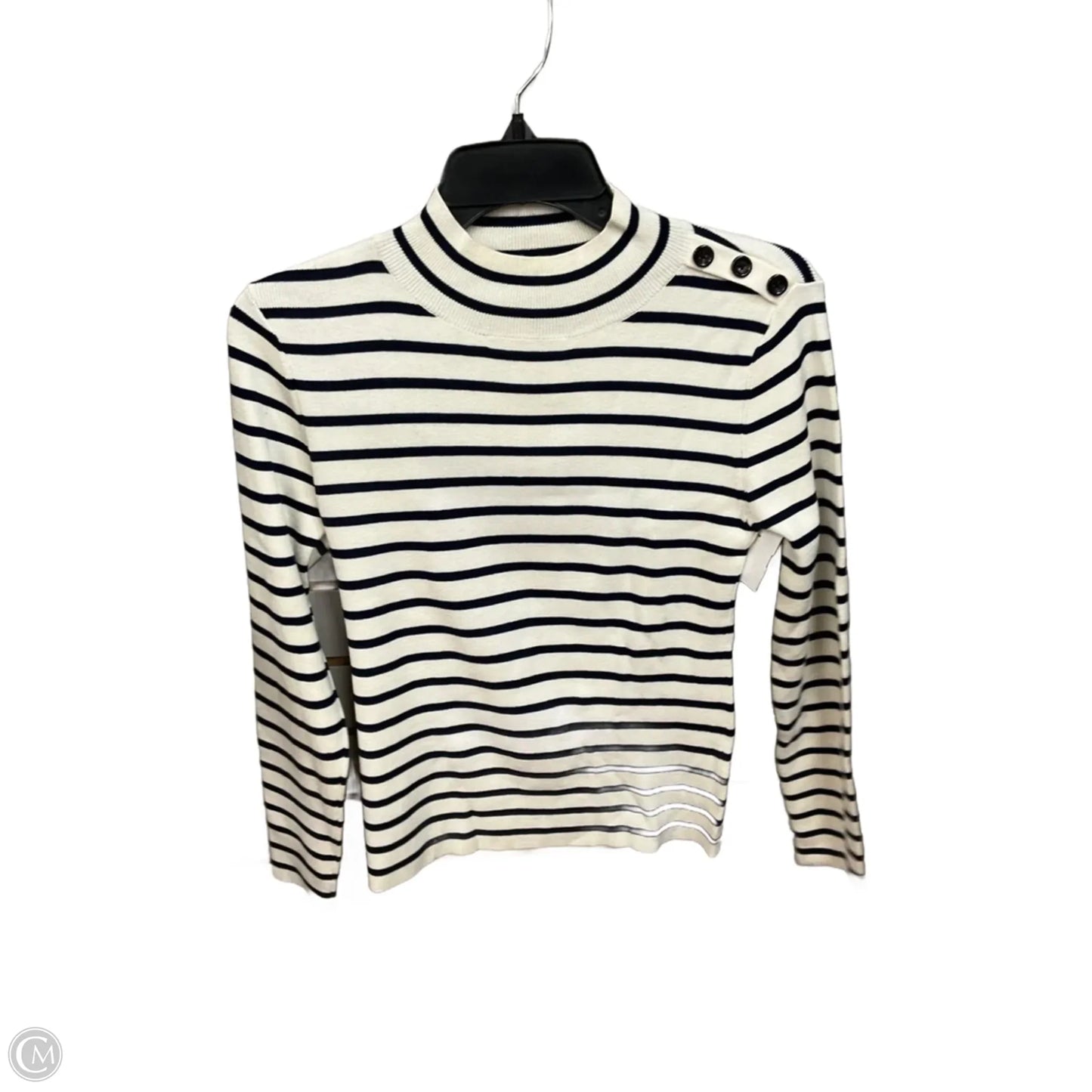 Top Long Sleeve By White House Black Market In Striped Pattern, Size: S