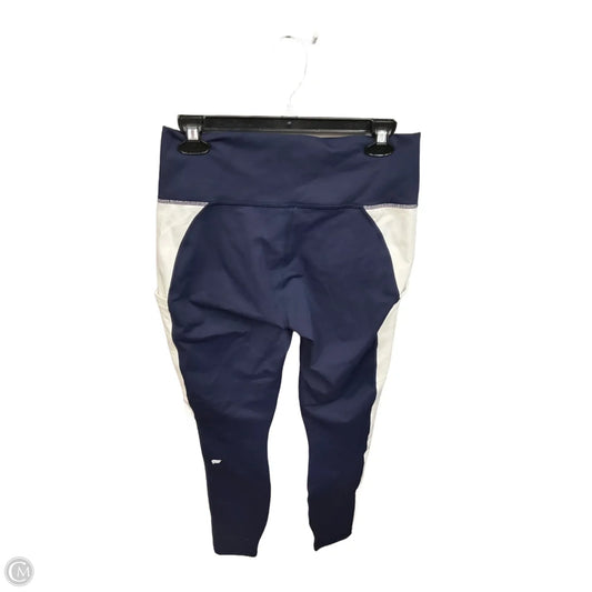 Athletic Leggings By Fabletics In Blue & White, Size: L