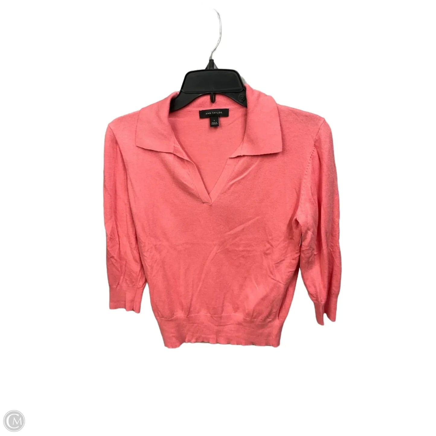 Top 3/4 Sleeve By Ann Taylor In Coral, Size: S