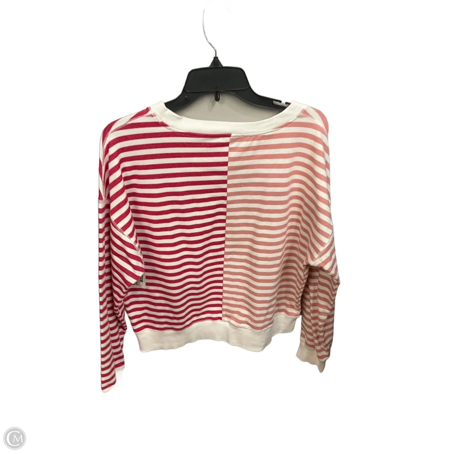 Top Long Sleeve By Evereve In Striped Pattern, Size: L